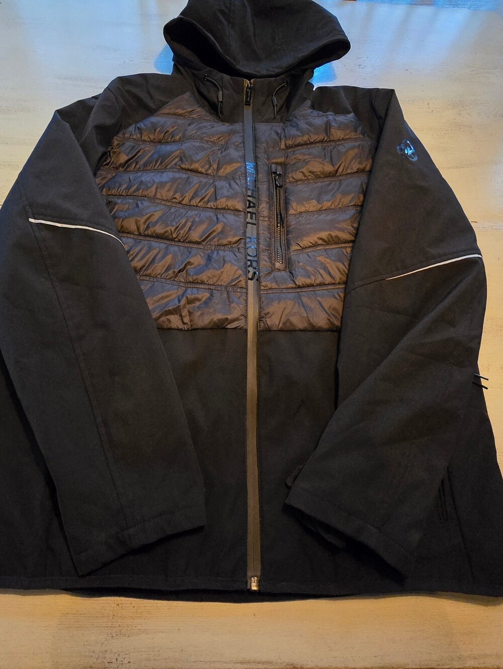 Michael Kors Travel Engineered, Men's XL Winter/PufferJacket, Black, Hooded